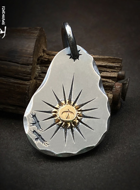 高桥吾郎飞鸟随形银饼吊坠