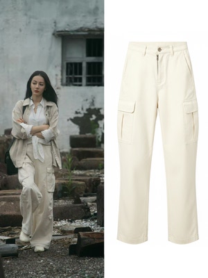 枭起青壤迪丽热巴聂九罗同款衣服美式阔腿工装裤长裤休闲伞兵裤女