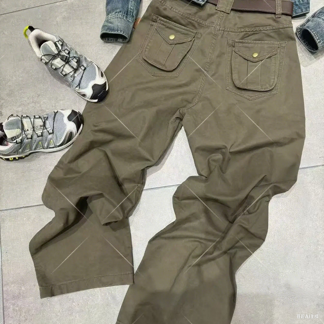 LLB2025早秋潮流立体设计师显瘦工装裤（裤长104左右）