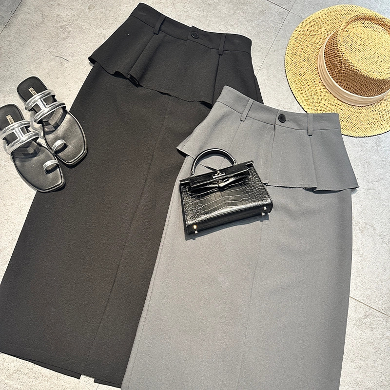 XBB 时尚百搭个性假两件设计感半身裙