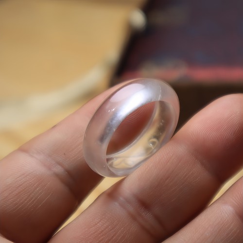 天然冰种缅甸水沫玉戒指女款时尚简约小众设计感高级食指戒饰品