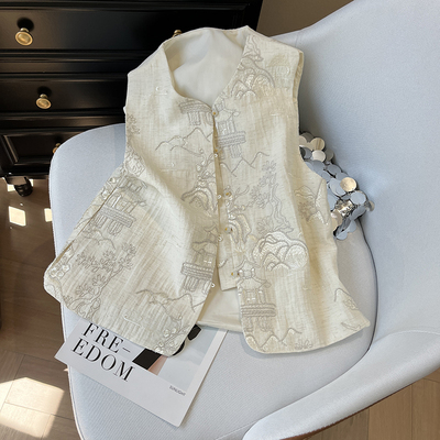 新中式国风马甲女2025新款今年流行爆款年轻款唐装高级感上衣外套