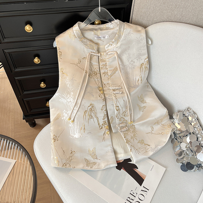 2026秋款国风新中式马甲显瘦气质设计时尚盘扣外穿中国风轻薄女