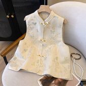 2026早春国风马甲秋冬民族风上衣立领盘扣背心显瘦女士外穿马夹