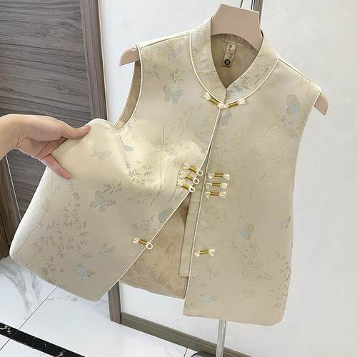 新中式马甲上衣盘扣夹女装