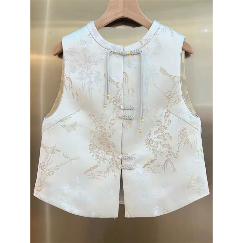 新中式国风重工高端时尚立领马夹2025年早春新款复古显瘦马甲上衣,女装/女士精品,上衣,淘宝优惠券,粉丝福利购,淘宝优惠卷