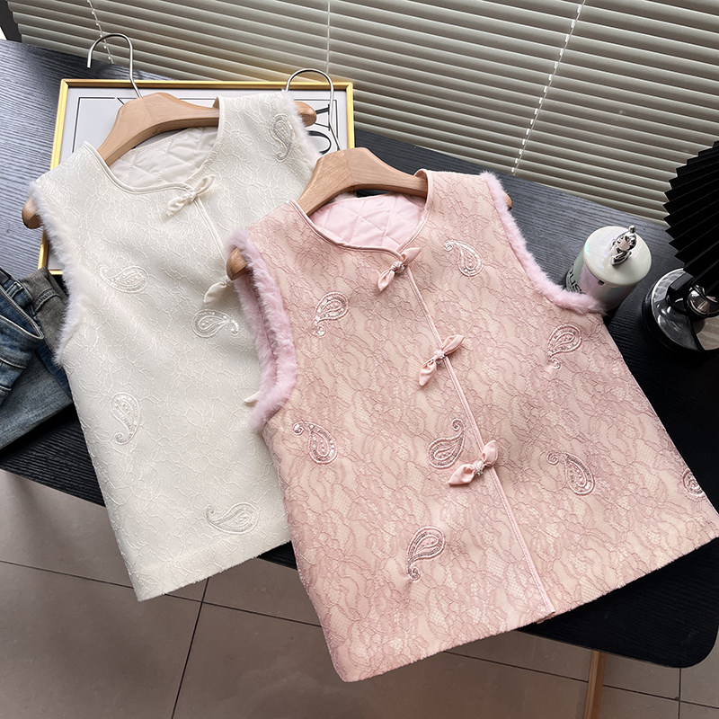 洋气显白新中式粉色2026新款马甲女日常百搭外穿国风减龄加绒加厚,女装/女士精品,马夹,淘宝优惠券,粉丝福利购,淘宝优惠卷