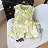 国风马甲高端古风印花无袖 爆款 新中式 坎肩上衣轻薄马夹背心女马夹