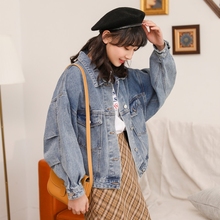 百搭宽松上衣bf小个子复古港味 ins牛仔外套女2019新款 潮春秋韩版