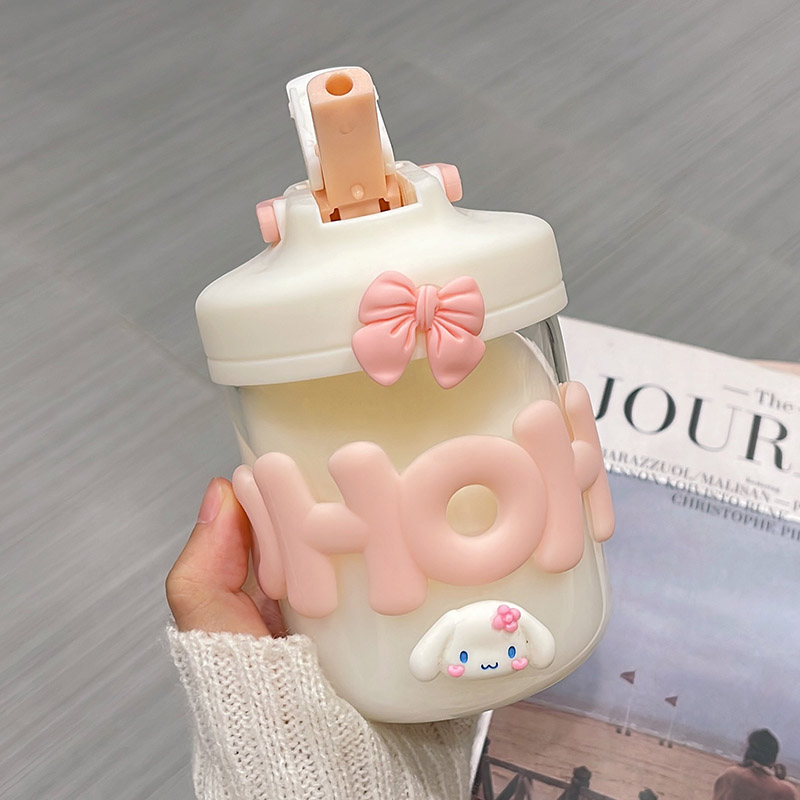 水杯女高颜值玻璃杯带提手玻璃杯