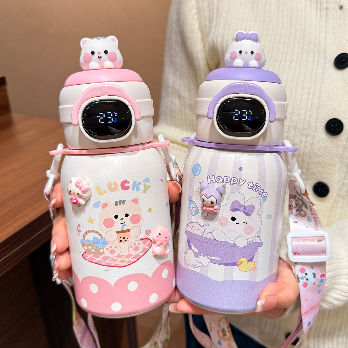 智能显温儿童保温杯上学专用杯子