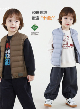 幼儿园男童杜邦三立领白鸭绒马甲