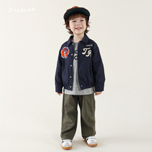 2025秋新品允儿妈男童宝宝日系刺绣贴布工装夹克儿童时尚外套上衣
