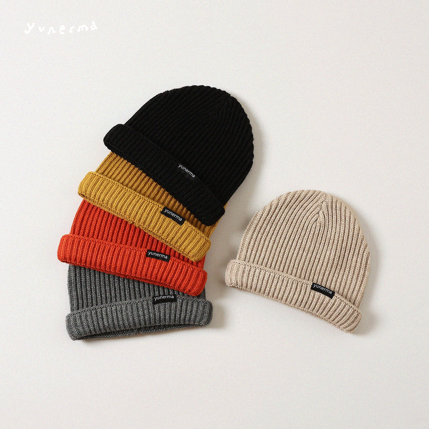 允儿妈男童冬季新款绵羊毛混纺针织帽儿童纯色护耳帽男孩秋冬帽子