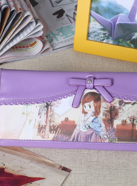 贝蒂女士钱包新款长款钱包 蝴蝶结卡通时尚三折钱夹A4205-39