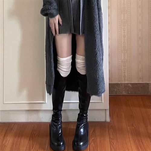 过膝堆堆慵懒棉美拉德风靴袜子