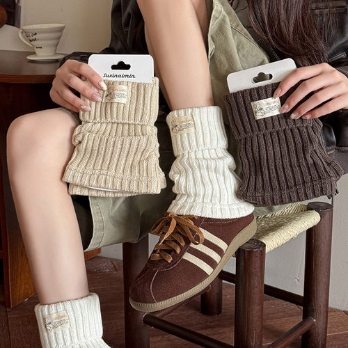 洋气腿套保暖针织堆堆雪地靴袜套