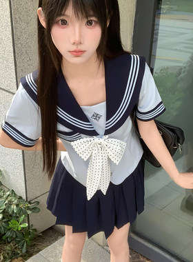 织野鹿原创jk制服水手服短袖套装