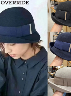 日本override新款Chapeaud.O针织渔夫帽女百搭卷边防晒盆帽可折叠