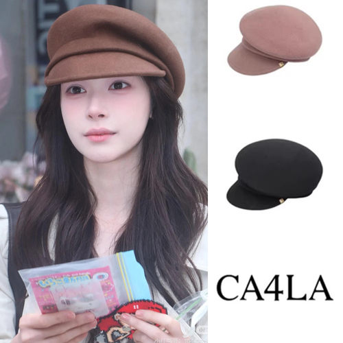 日本ca4la易梦玲章若楠同款羊毛呢马术帽秋冬百搭鸭舌帽女报童帽