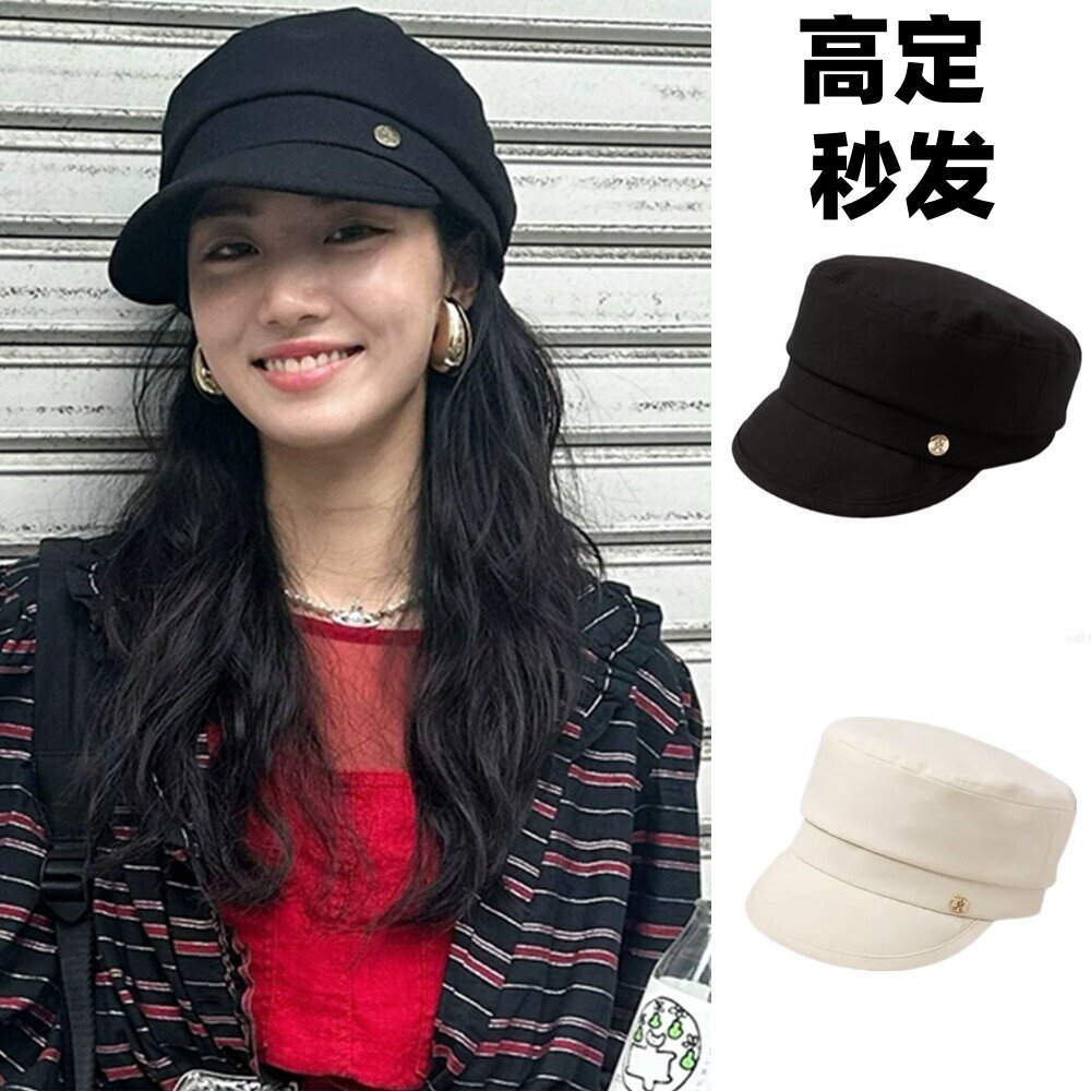 日本贵牌蔡徐坤卢昱晓同款百搭显脸小报童帽女防晒遮阳uv鸭舌帽男