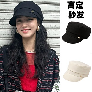 日本贵牌蔡徐坤卢昱晓同款百搭显脸小报童帽女防晒遮阳uv鸭舌帽男