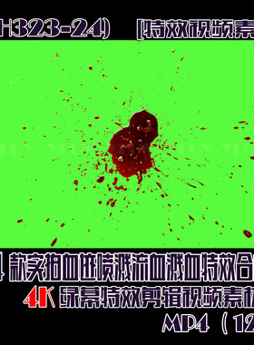 (SH323-24) 294款血液喷溅流血溅血血迹特效合成4K视频素材 12G
