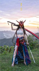 定制lol英雄联盟永恩Yone双面印花版白色长裙子男女cosplay服装