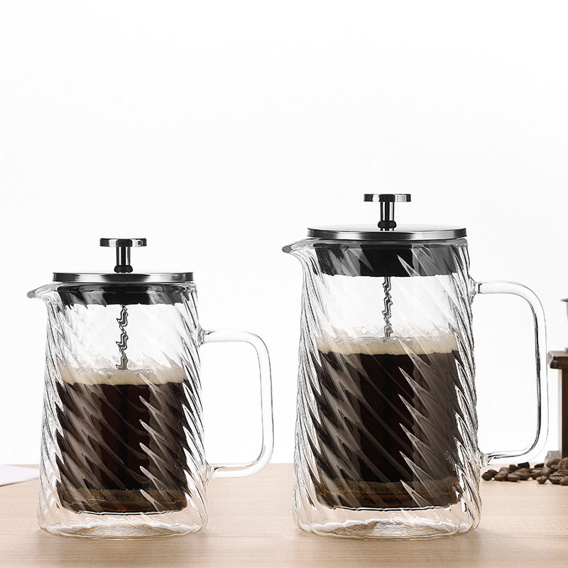 双层法压壶高硼硅玻璃壶身 法式滤压耐热螺纹复古家用咖啡壶优雅,餐饮具,法压壶/滤压壶,淘宝优惠券,粉丝福利购,淘宝优惠卷