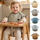 出口北欧婴儿辅食围兜宝宝吃饭防水围嘴儿童防脏罩衣卡通食饭兜