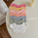 ins北欧莫兰迪花瓣婴儿围嘴高端纯色纱布围嘴新生儿防吐奶口水巾