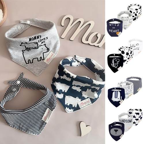 婴儿秋冬动物三角口水巾