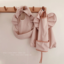 ins韩国超仙公主婴儿辅食饭兜立体花边宝宝吃饭围裙儿童喂饭兜软