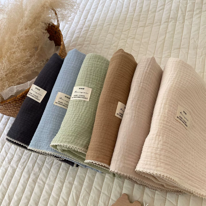 韩国ins纯色纯棉双层棉纱婴幼儿毯子盖毯 包被抱毯浴巾拍照背景,婴童用品,婴童毛毯/盖毯,淘宝优惠券,粉丝福利购,淘宝优惠卷