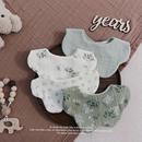 婴儿纱布口水巾ins韩系春夏新款花瓣纯棉婴儿围嘴六层双面碎花a类