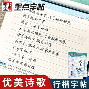 荆霄鹏行楷字帖生字体漂亮硬笔书法字帖钢笔字帖行楷高中生大学生练字墨点字帖大开本优美诗歌字帖行楷临摹练字练字帖成年行楷