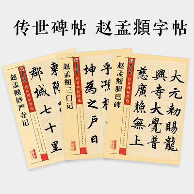 墨点赵孟俯楷书毛笔字帖传世经典碑帖赵体书法赵孟頫字帖初学者楷书入门临摹本赵孟俯三门记妙严寺记胆巴碑原碑墨迹拓本附简体旁注