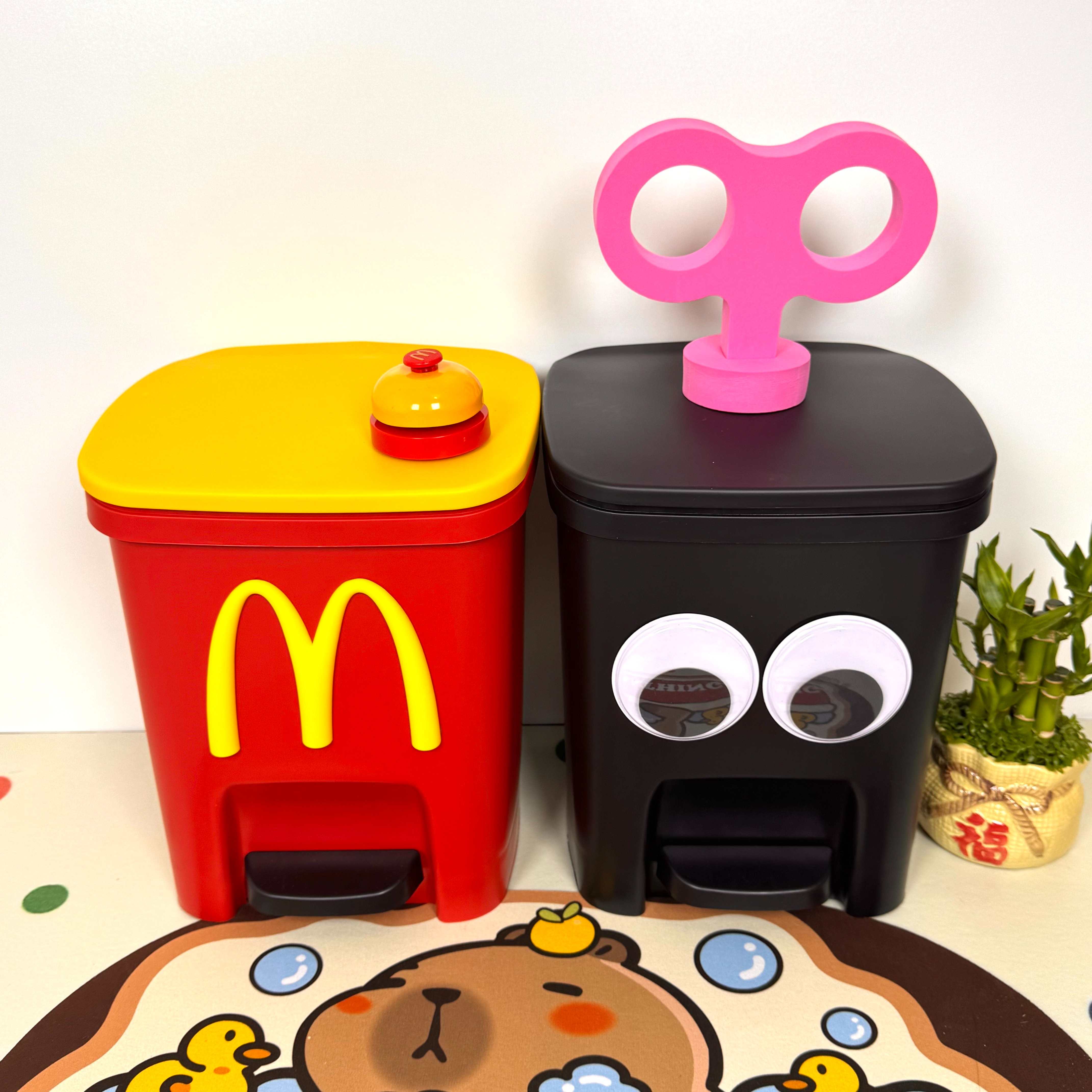 卡通DIY垃圾桶家用可爱儿童创意卡通客厅卧室高颜值大号容量带盖