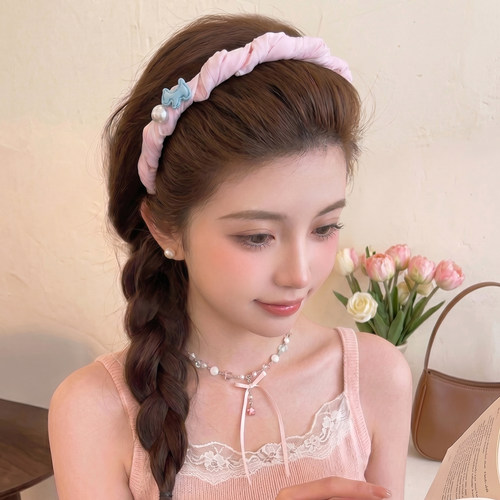 多巴胺甜美带齿珍珠高颅顶发箍女