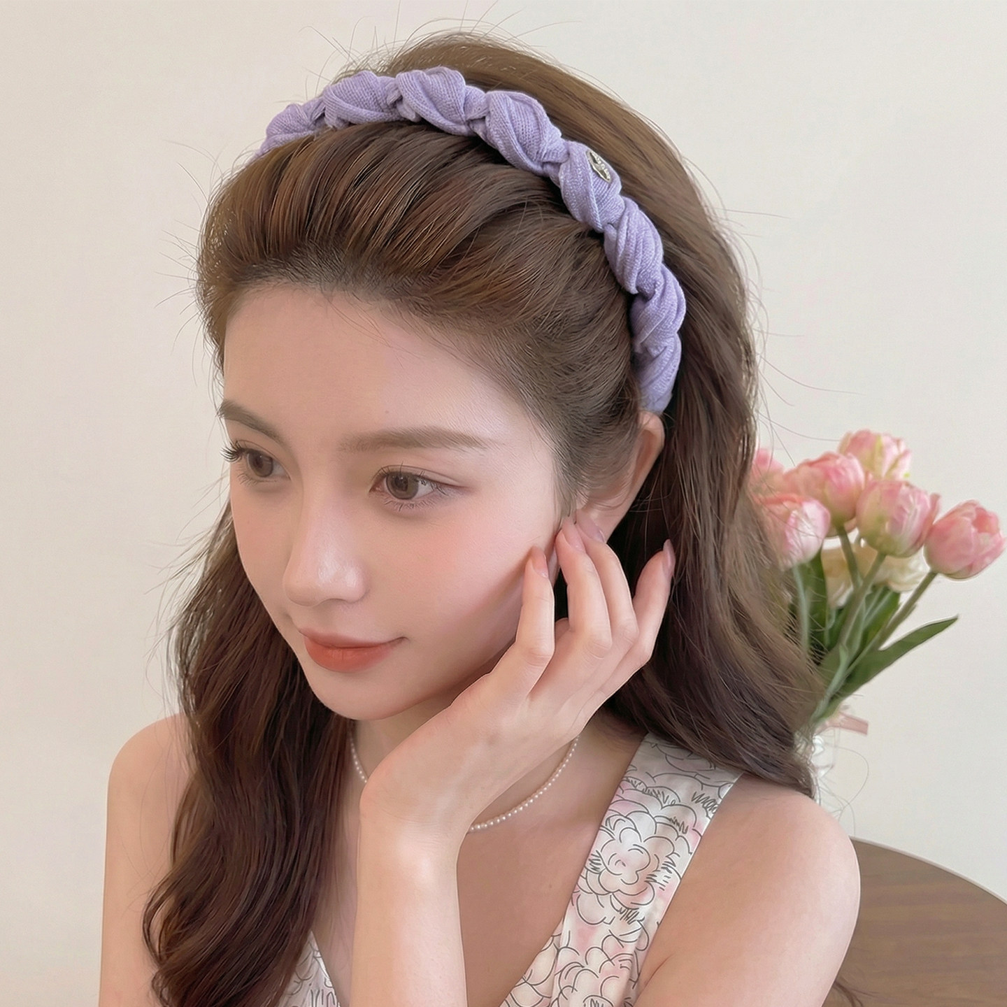 毛线缠绕麻花发箍女2026新款高颅顶带齿洗脸头箍压发洋气发卡头饰