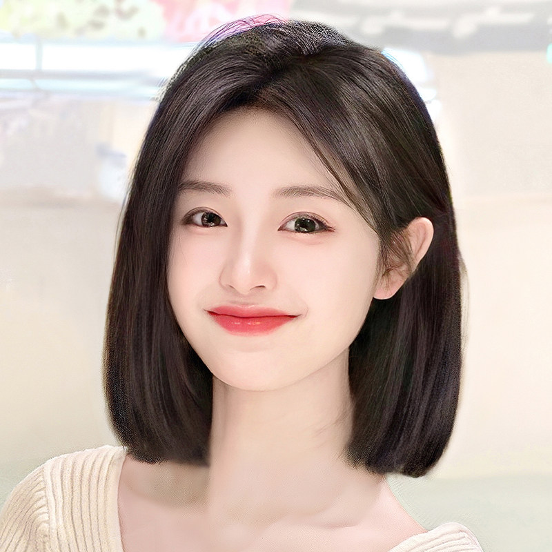 假发女长发全头套新款锁骨发真发全真人发自然整顶八字刘海假发套