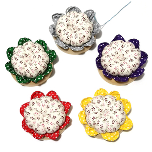 南瓜花朵木底插针包针插针扎针垫新插针球缝纫十字绣工具E881 包邮