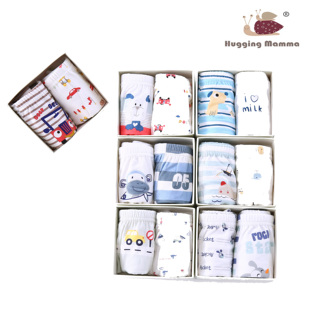 斑比内裤hugging mamma男女童纯棉平角三角内裤宝宝1-3-5短裤裤头