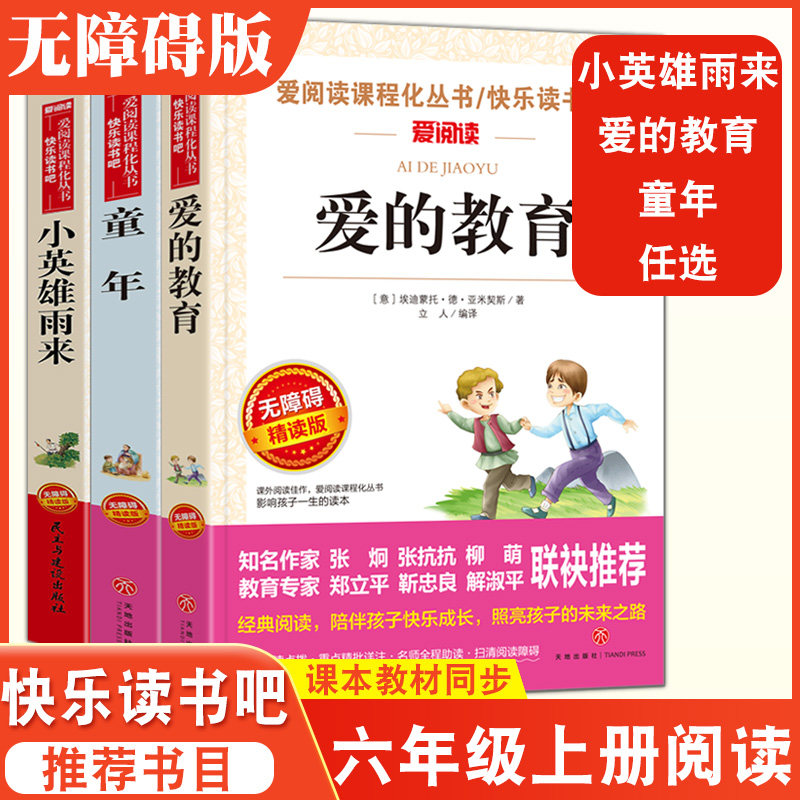 爱的教育小英雄雨来童年全套无障碍精读版童年高尔基正版原著完整版6小学生六年级上册读课外读物书上学期快乐读书吧世界名著阅读使用感如何?