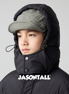 ZAIXONGJIA◆冬新厚实黑色连帽棉袄棉服儿童上衣保暖外出服耐脏