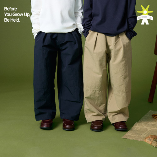 春秋新两色休闲长裤儿童宝宝裤子松紧腰男女童装棉舒适百搭