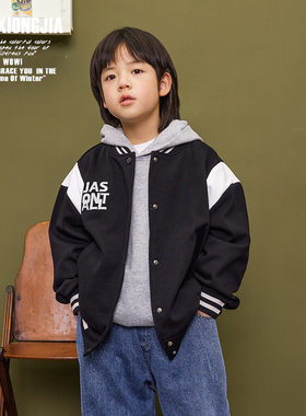 ZAIXONGJIA◆日系黑色帅气立领棒球外套上衣春秋新男女童装短夹克