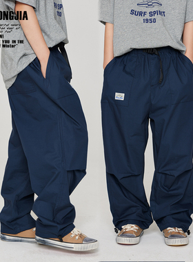 ZAIXIONGJIA◆轻薄山系露营风长裤夏新松紧腰童装防蚊空调裤透气