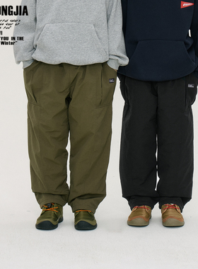 好品质厚实卡其绿加厚侧标加绒大品牌裤子儿童长裤松紧腰男女童装