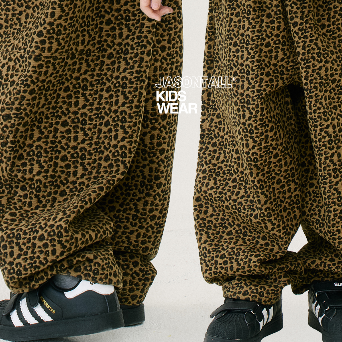 洋气棕色豹纹加绒加购弯刀裤儿童裤子大pp裤男女童装松紧腰厚实